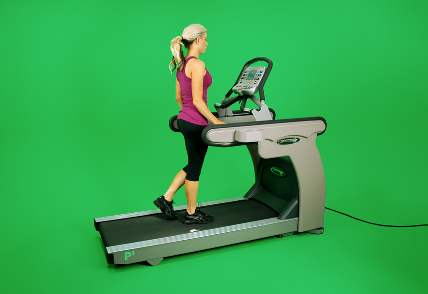 Full-body framing on the CMR Studios green screen