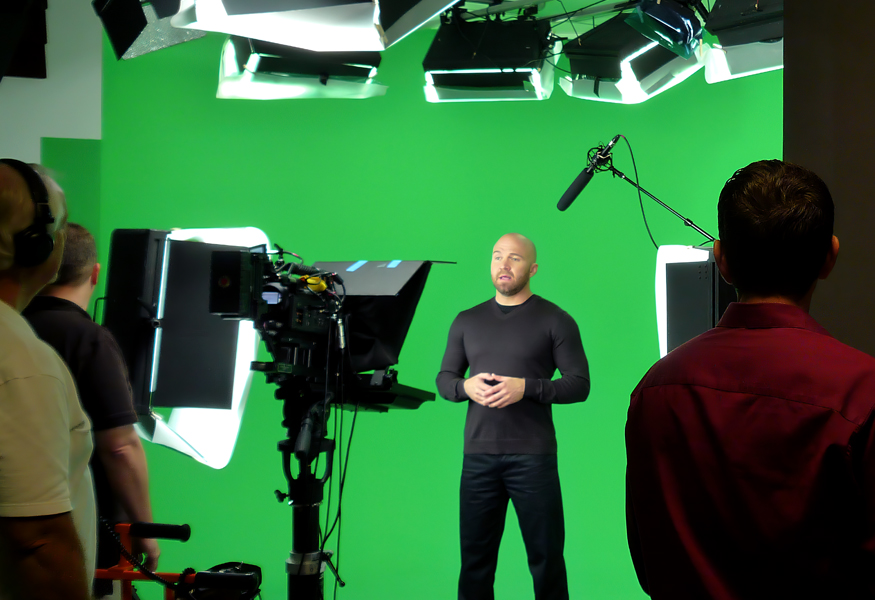 Studio shoot with crew and talent